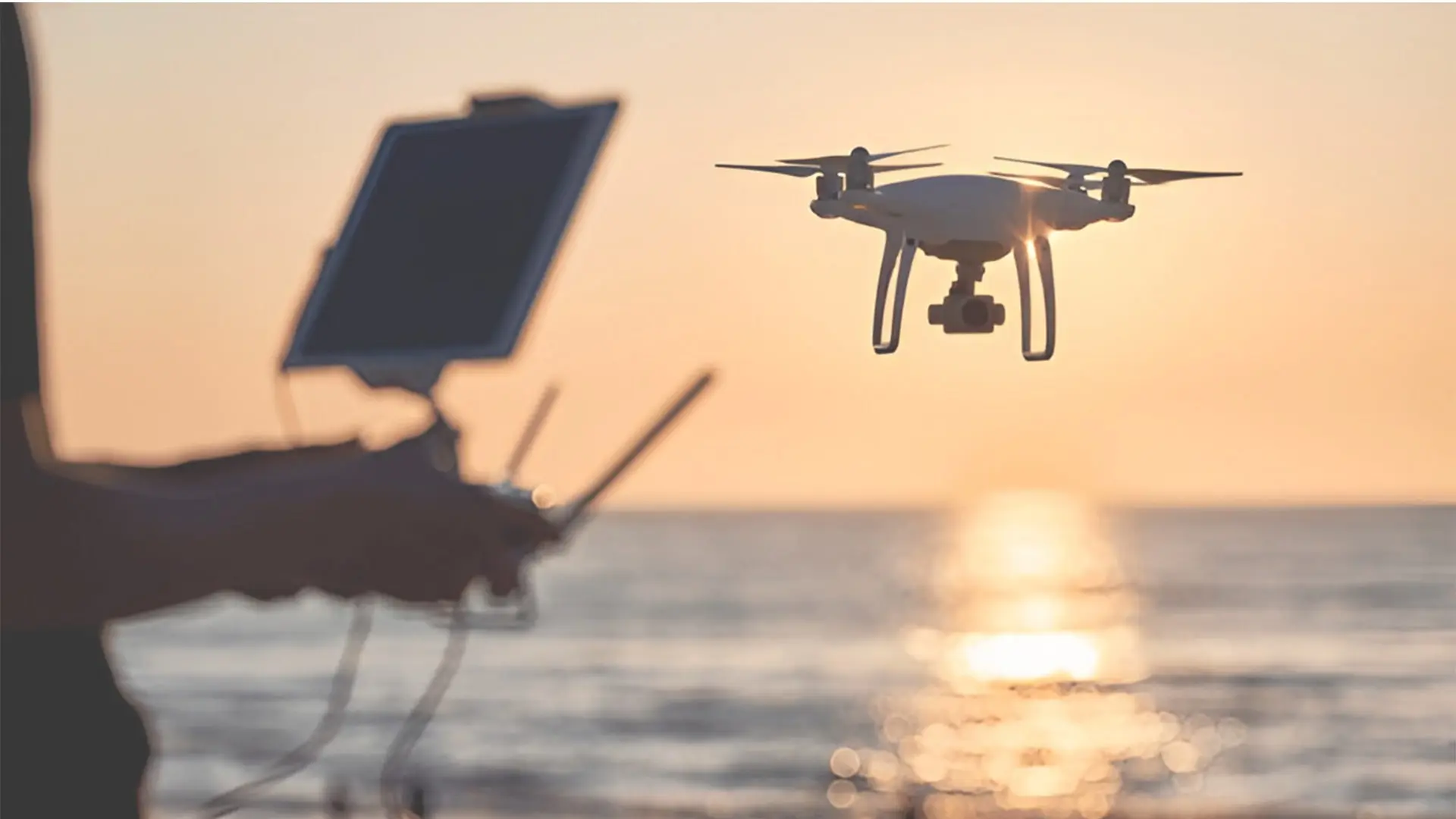 High-end drone camera ready for aerial photography shoot