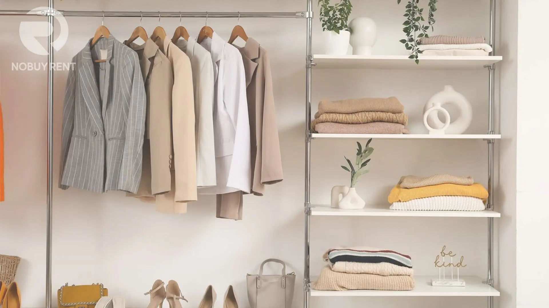 A simple closet with rented clothes